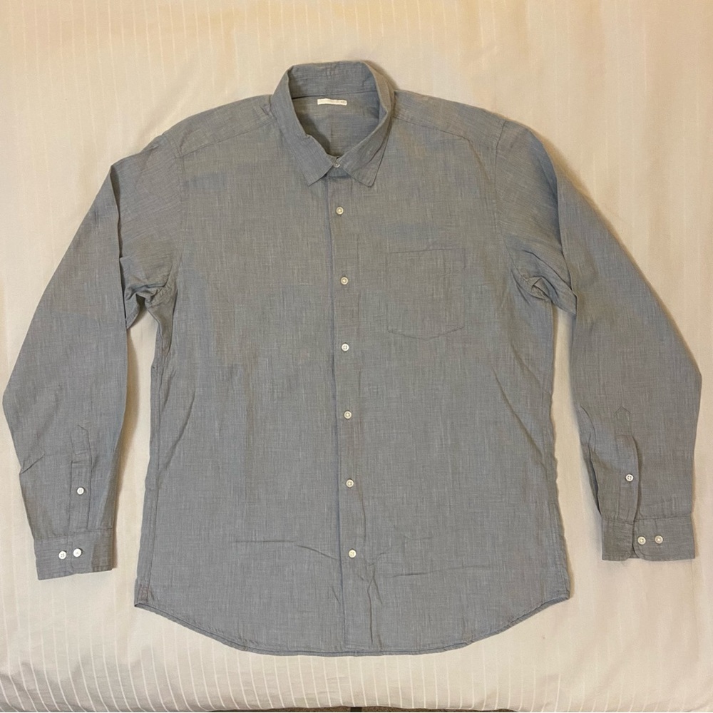 Men's GU Gray Button-Up Shirt w/ pocket sz XL